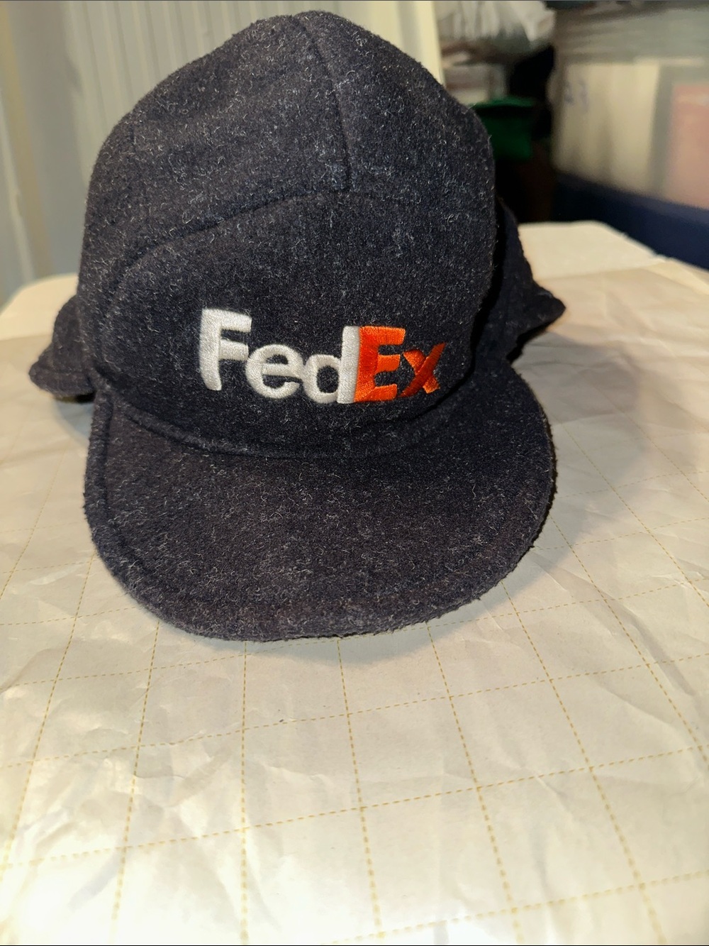 Vintage and rare FedEx adjustable wool hat
